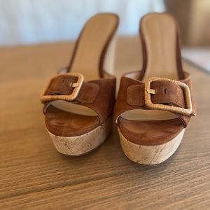 Veronica Beard platform wedge sandal.